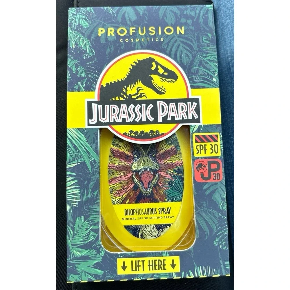 NEW Profusion x Jurassic Park Dilophosaurus Spray Mineral SPF 30 Setting Spray